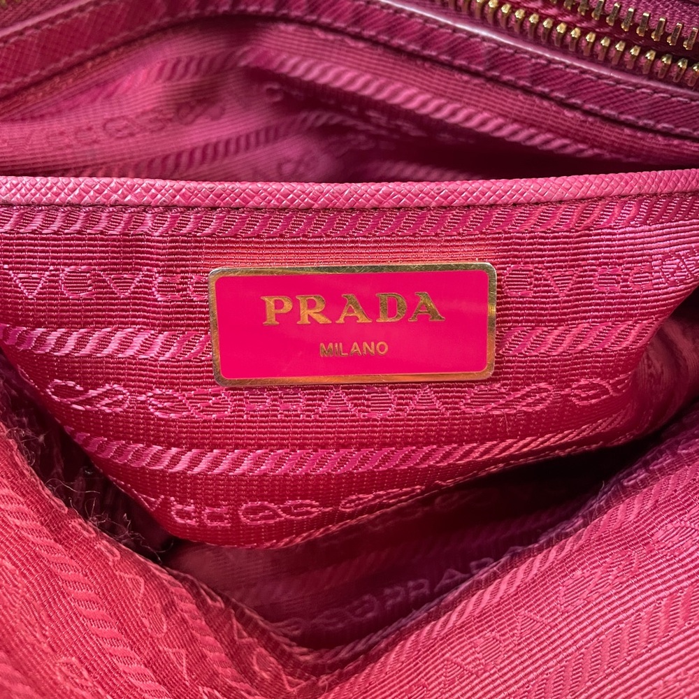 Prada Fuchsia/Pink Nylon Satchel with Gold Hardware - Picture 10 of 12